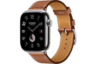 Apple Watch Hermes Series 10 42mm Silver Titanium Case with Single Tour, Gold