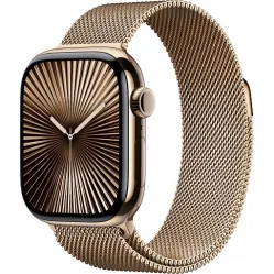 Apple Watch Series 10 46mm Gold Titanium Case with Milanese Loop, Gold
